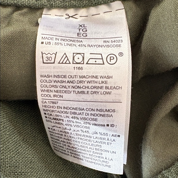 Old Navy linen-blend wide-leg pants in olive green NWT Size XL SP17 - Picture 8 of 11